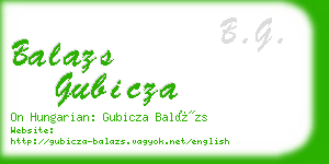 balazs gubicza business card